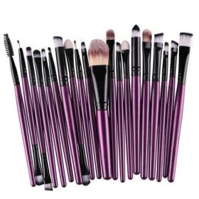 20Pcs Makeup Brushes Set Purple Black