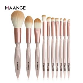 MAANGE 10 PCs Makeup Brush Set Pink