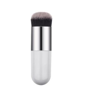 New Fashion Chubby Pier Foundation Brush White Silver
