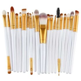 20Pcs Makeup Brushes Set White Gold