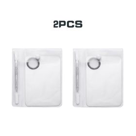 Stainless Steel Cosmetic Makeup Palette, Professional Cosmetic Mixing Makeup Palette Spatula Makeup Artist Tool, Beauty Salon Color Cream Mixing Palet (NUM: 2Set)